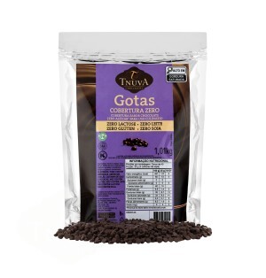 GOTAS COBERTURA SABOR CHOCOLATE ZERO AÇÚCAR USO CULINÁRIO 1,01KG